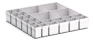 24 Compartment Box Kit 100+mm High x 525W x 525D drawer Bott  Drawer Cabinets 525 x 525 workshop equipment Cubio tool storage drawers 40/43020752 Cubio Plastic Box Kit EKK 55100 24 Comp.jpg